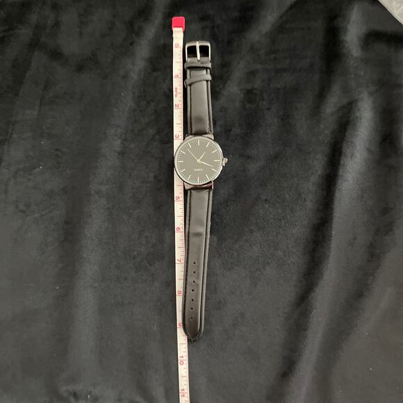 Watch Fashion PU Leather Quartz Analog Watch Black - Picture 5 of 6